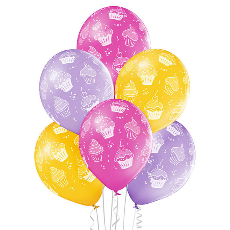 Balony lateksowe Babeczki Cupcakes urodziny 30cm 6szt