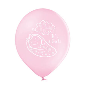 różowy balon z nadrukiem it's a girl
