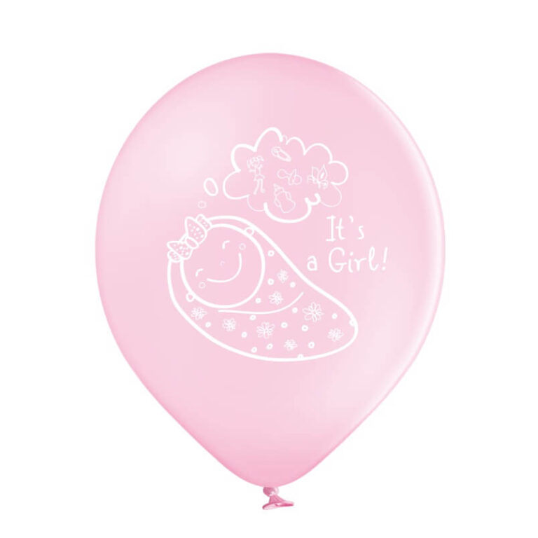 Balony lateksowe na Baby Shower It’s a girl 30cm 6szt.