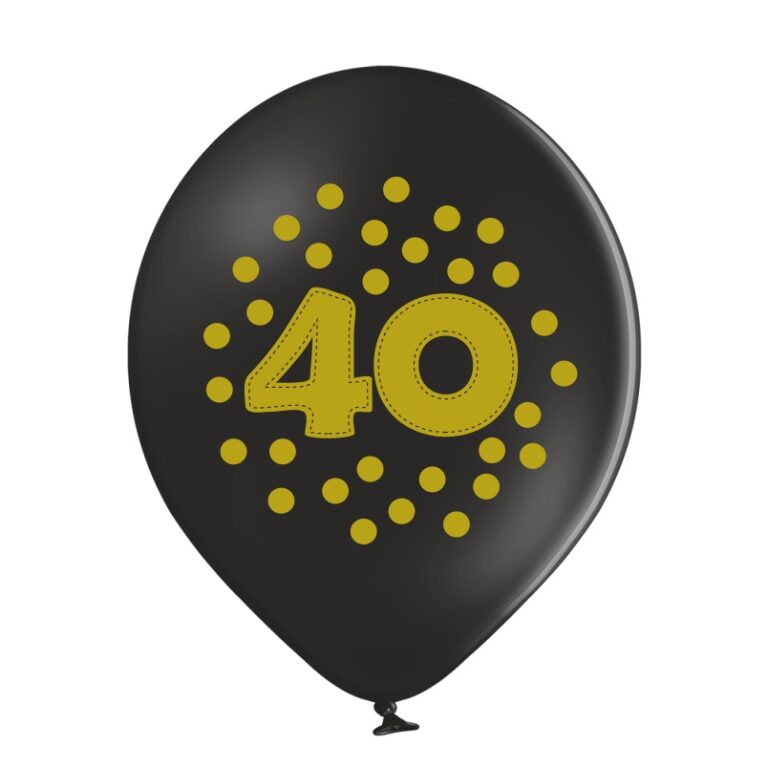 Balony lateksowe 40 urodziny 30cm 6 szt.