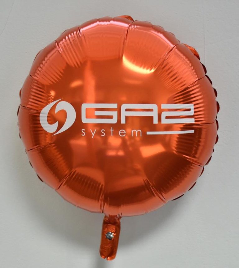 balon foliowy z nadrukiem gaz system